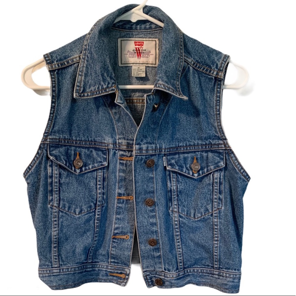 🎃2 for$15!🎃vintage Levi's denim button down vest